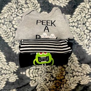3 Pack Bundle Gender Neutral Fall Onesies Size 0-3